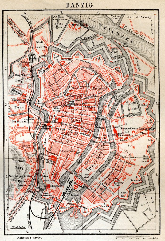 Danzig Gdansk 1886 FEEFHS Danzig Map 1886 