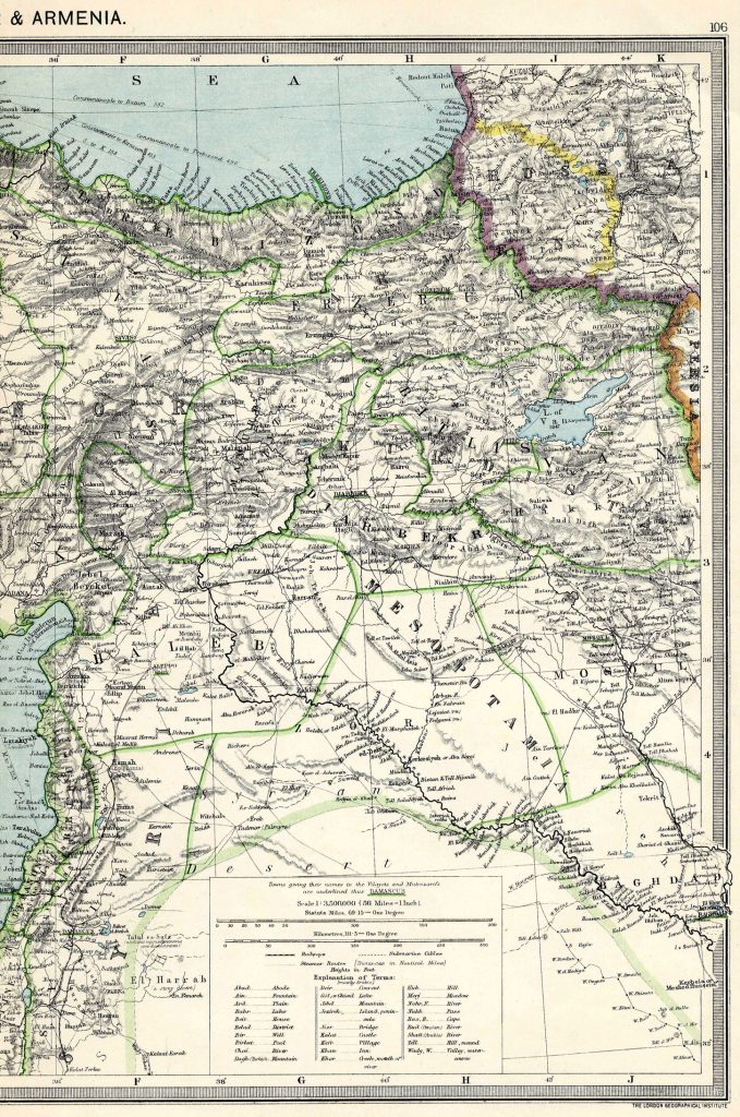 From Harmsworth Atlas and Gazetteer, London, 1909, Scale: 1:3,500,000Download the Hi Res Map and view the Gazetteer