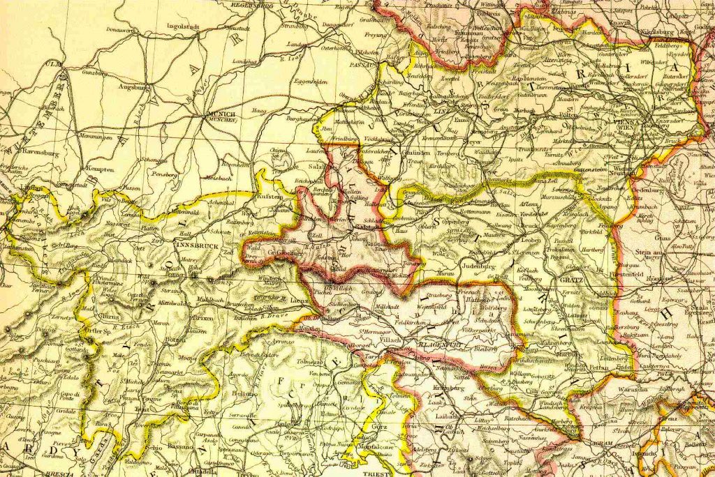 From Blackie & Sons Atlas (Edinburgh, 1882), Scale: 1:2,700,000 (or one inch = about 42 miles)