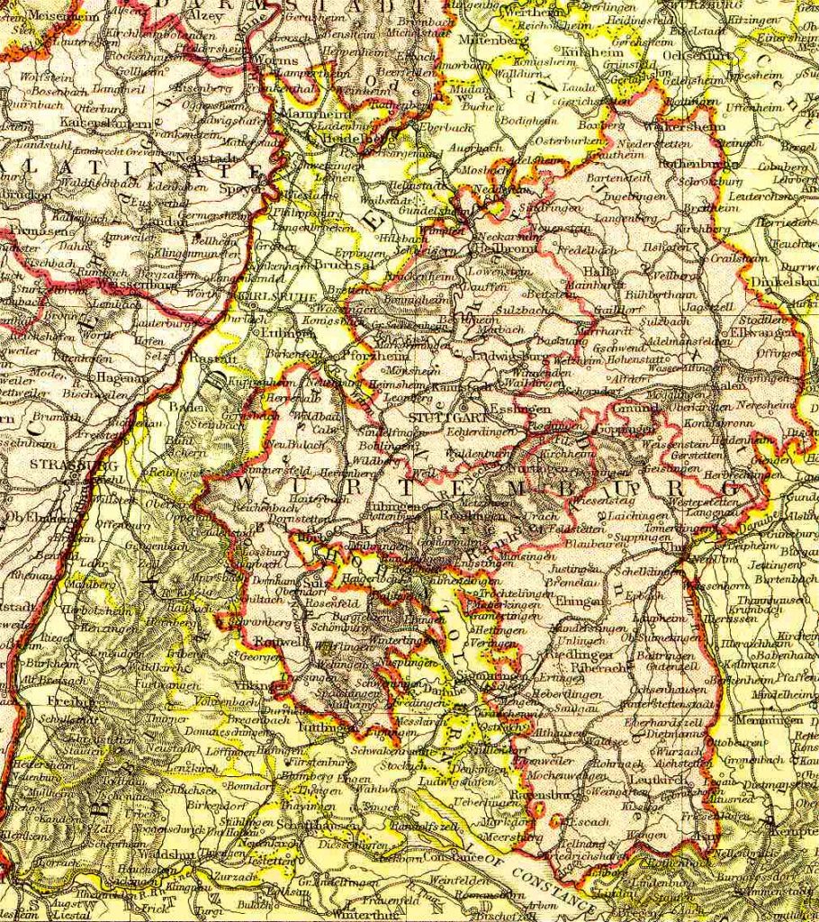 From Blackie & Sons Atlas (Edinburgh, 1882), Scale: 1:1,800,000 (or one inch equals about 28 miles)