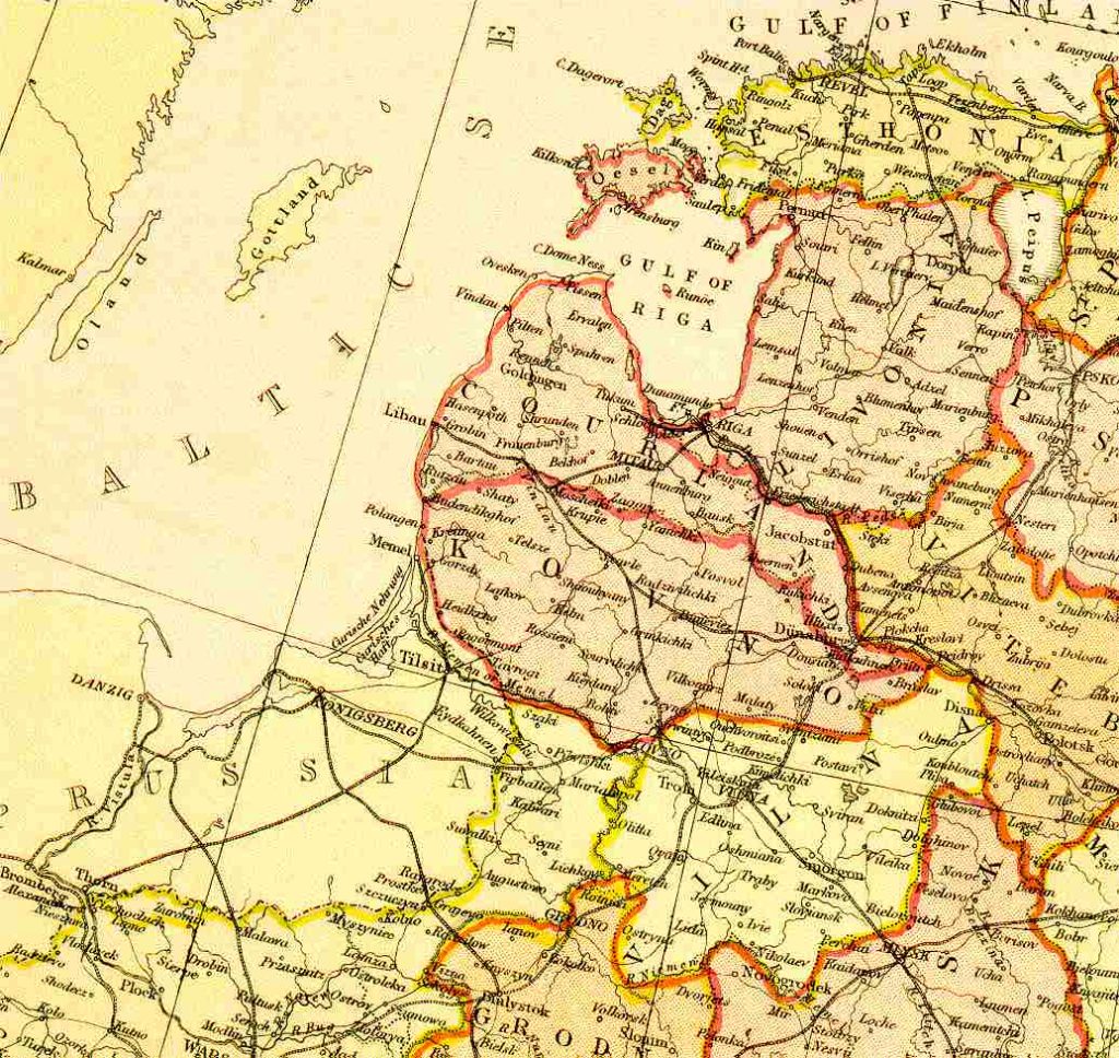 From Blackie & Sons Atlas (Edinburgh, 1882), Scale: 1:6,100,000 (or one inch equals about 96 miles)