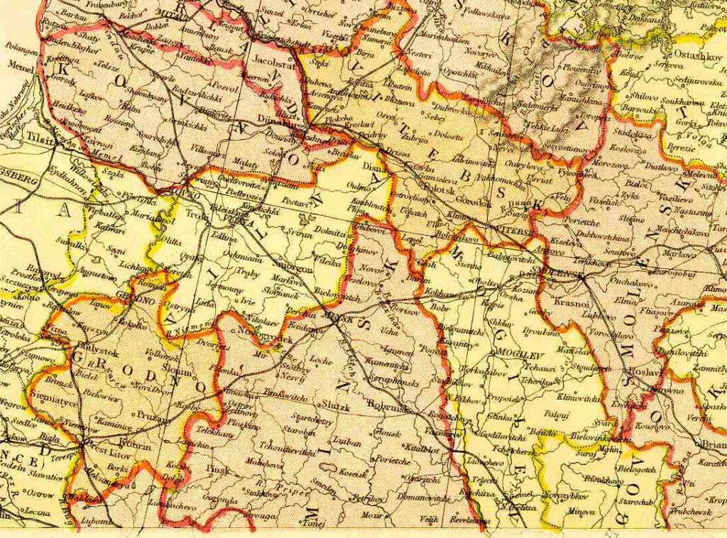 From Blackie & Sons Atlas (Edinburgh, 1882), Scale: 1:6,100,000 (or one inch equals about 96 miles)