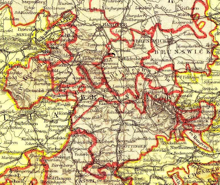 Brunswick, Schaumburg-Lippe, Lippe-Detmold 1882