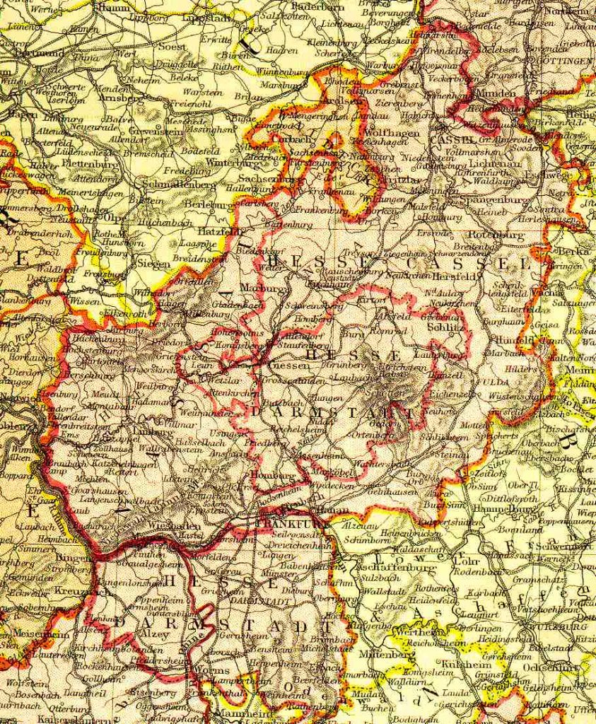 From Blackie & Sons Atlas (Edinburgh, 1882), Scale: 1:1,800,000 (or one inch equals about 28 miles)