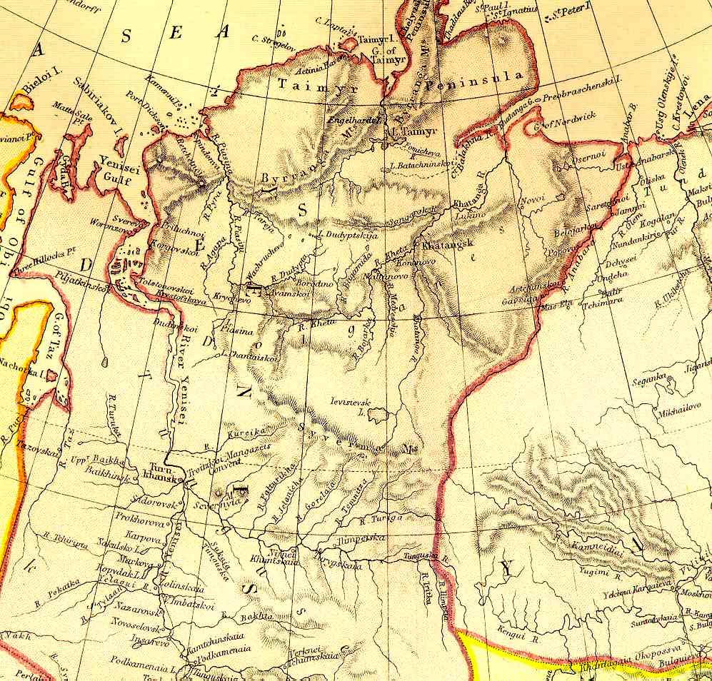 From Blackie & Sons Atlas (Edinburgh, 1882), Scale: 1:12,672,000 (or one inch equals about 200 miles) 