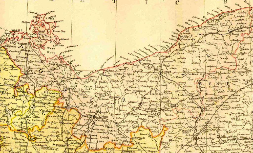 West Prussia Map 1850 Pommern (Pomerania), Prussia 1882 | Feefhs