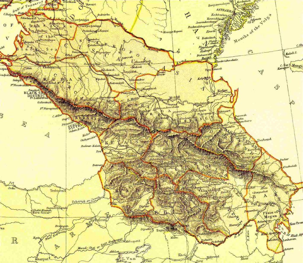 From Blackie & Sons Atlas (Edinburgh, 1882), Scale: 1:6,100,000 (or one inch equals about 96 miles)