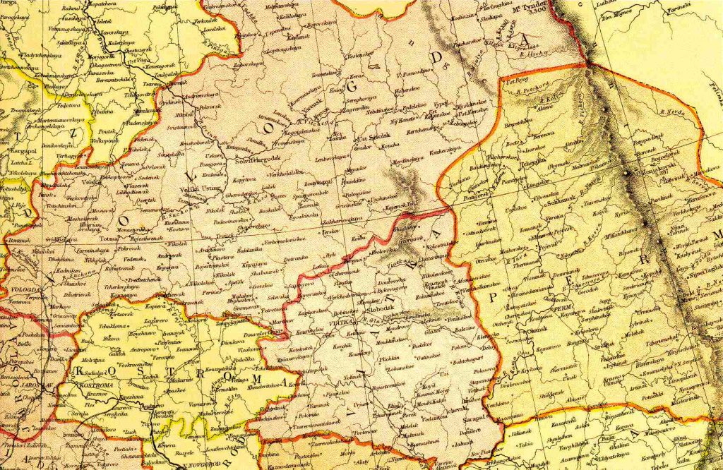 From Blackie & Sons Atlas (Edinburgh, 1882), Scale: 1:6,100,000 (or one inch equals about 96 miles)