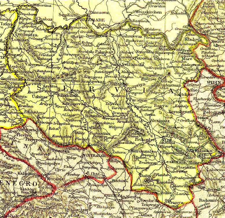 From Blackie & Sons Atlas (Edinburgh, 1882), Scale: 1:3,200,000 (or one inch = about 50 miles)