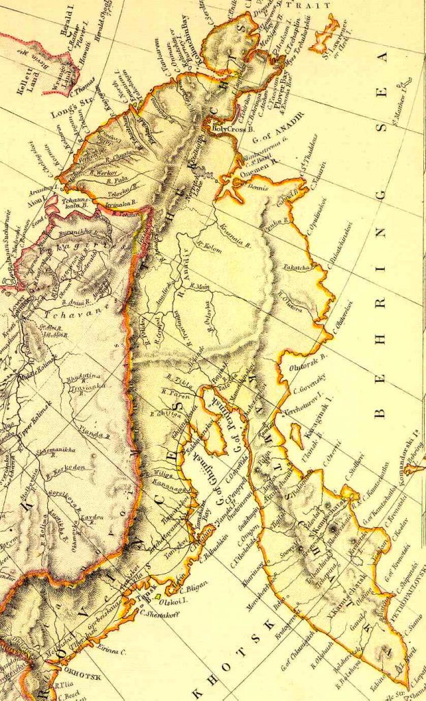 From Blackie & Sons Atlas (Edinburgh, 1882), Scale: 1:12,672,000 (or one inch equals about 200 miles)