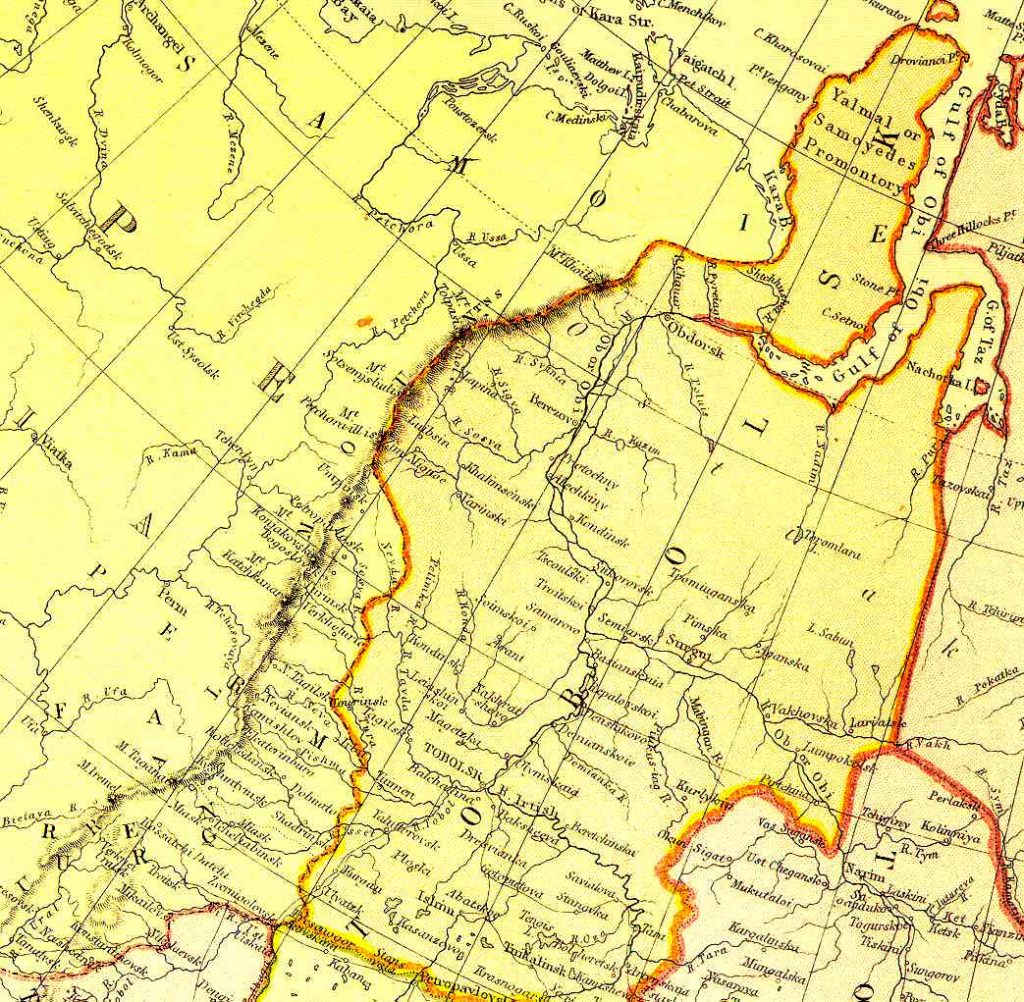 From Blackie & Sons Atlas (Edinburgh, 1882), Scale: 1:12,672,000 (or one inch equals about 200 miles)