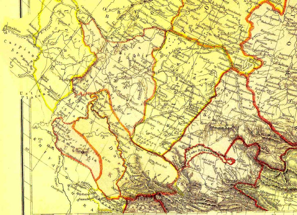 From Blackie & Sons Atlas (Edinburgh, 1882), Scale: 1:12,672,000 (or one inch equals about 200 miles)