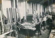 Czech prisoners at work in the carpentry shop of the prison camp of Santa Maria Capua Vetere